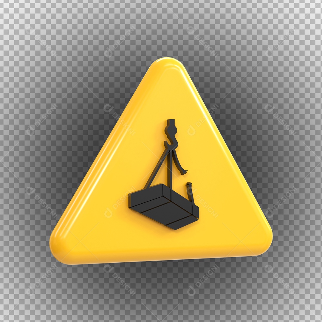 Sinal de ponte rolante de perigo de alta tensão Elemento 3D PSD