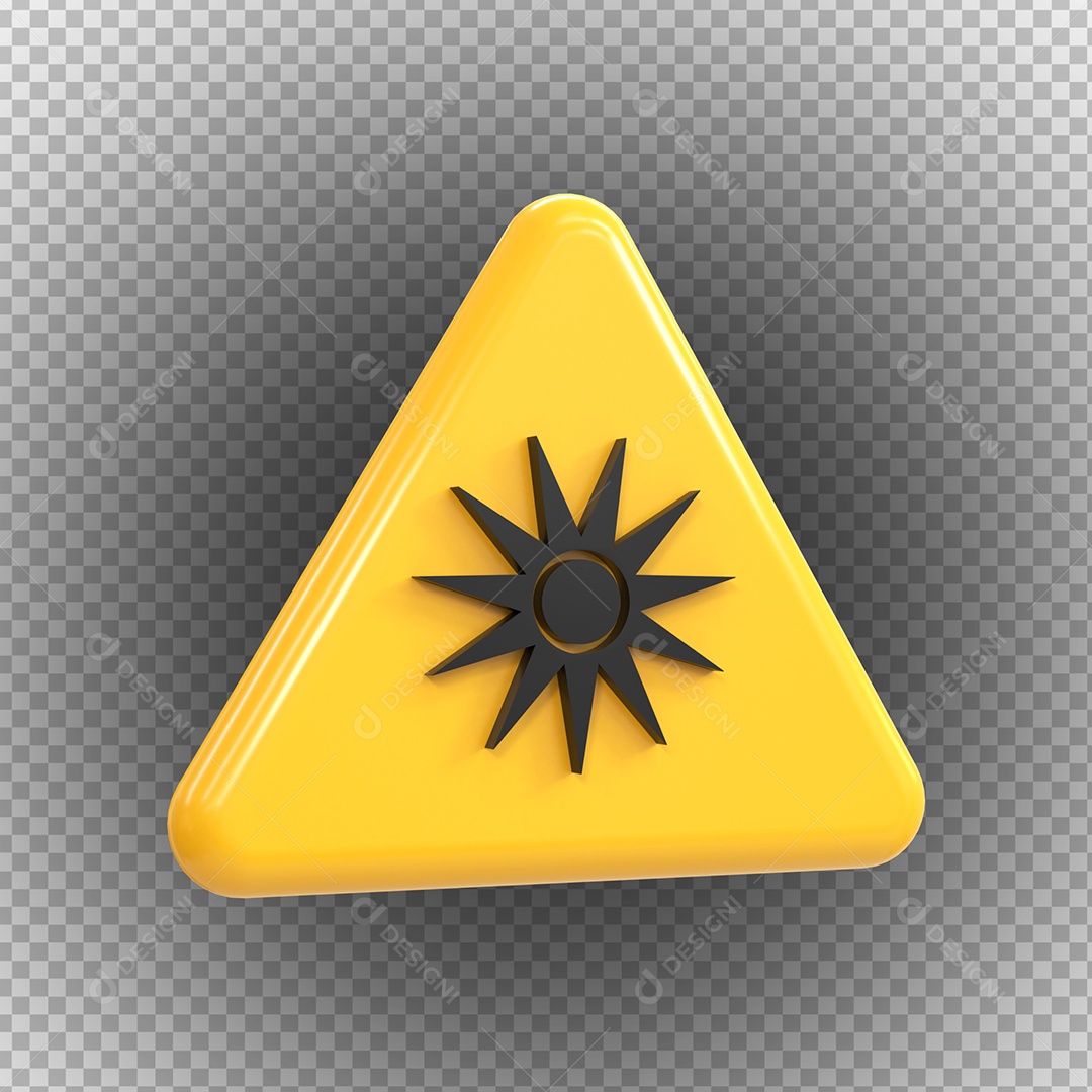 Sinal de radiação óptica de perigo de alta tensão Elemento 3D PSD