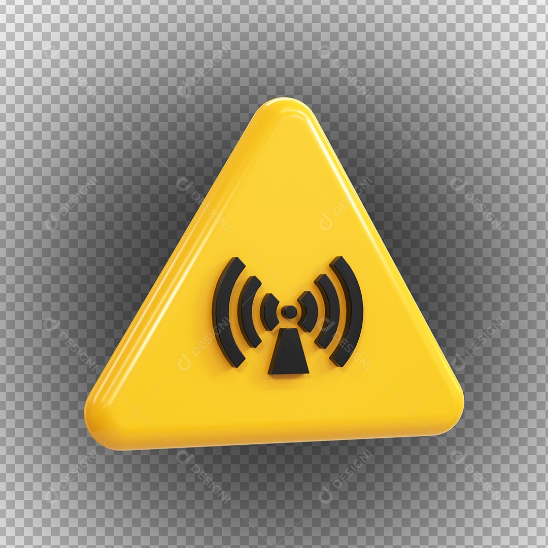 Sinal de radiação não ionizante de perigo de alta tensão Elemento 3D PSD