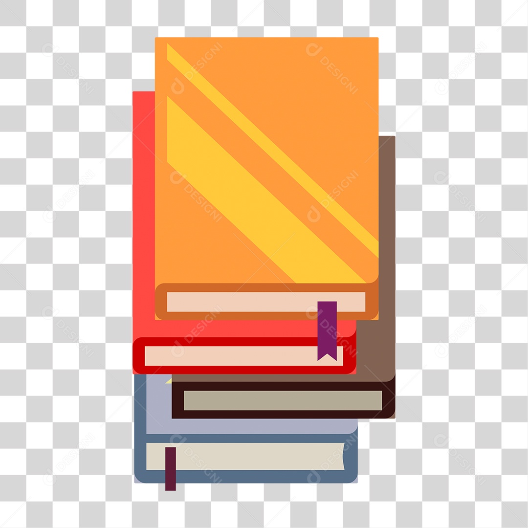 Desenho de Vários Livro Fechados PNG Transparente