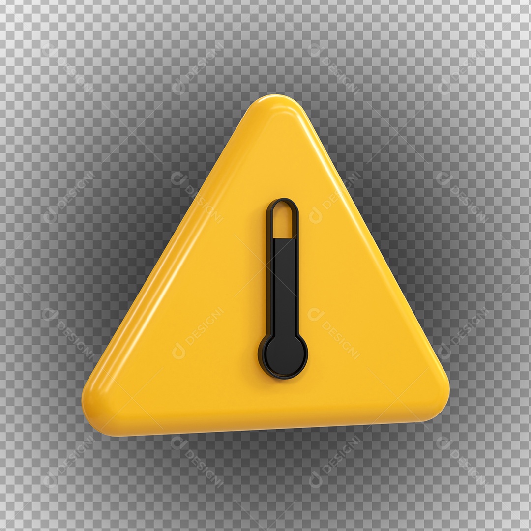 Sinal de alta temperatura de perigo de alta tensão Elemento 3D PSD