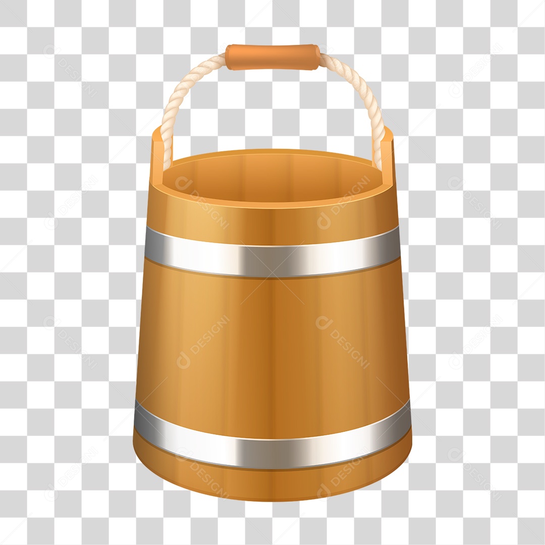 Balde de Madeira PNG Transparente