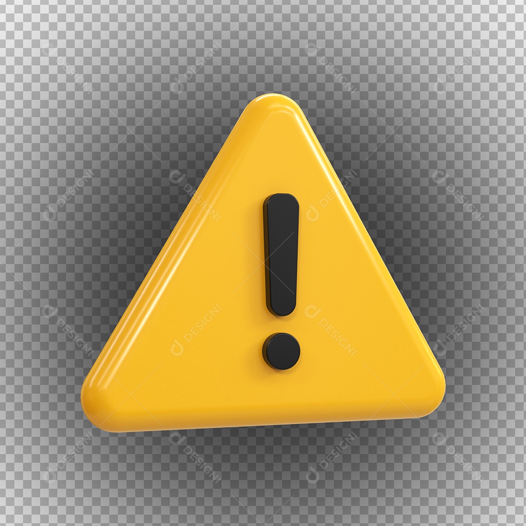 Sinal de alerta de perigo de alta tensão Elemento 3D PSD