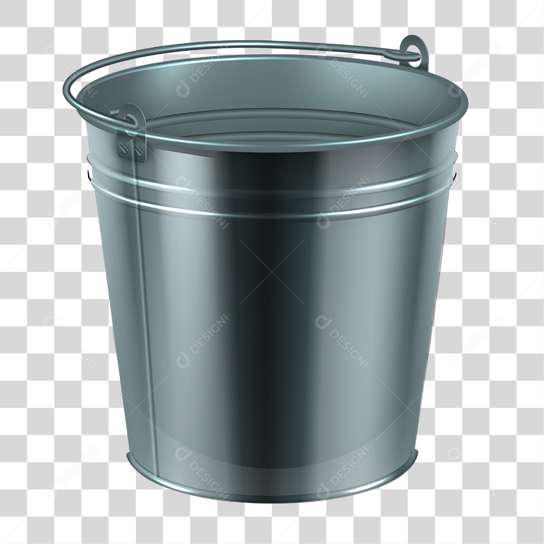 Balde de Alumínio PNG Transparente