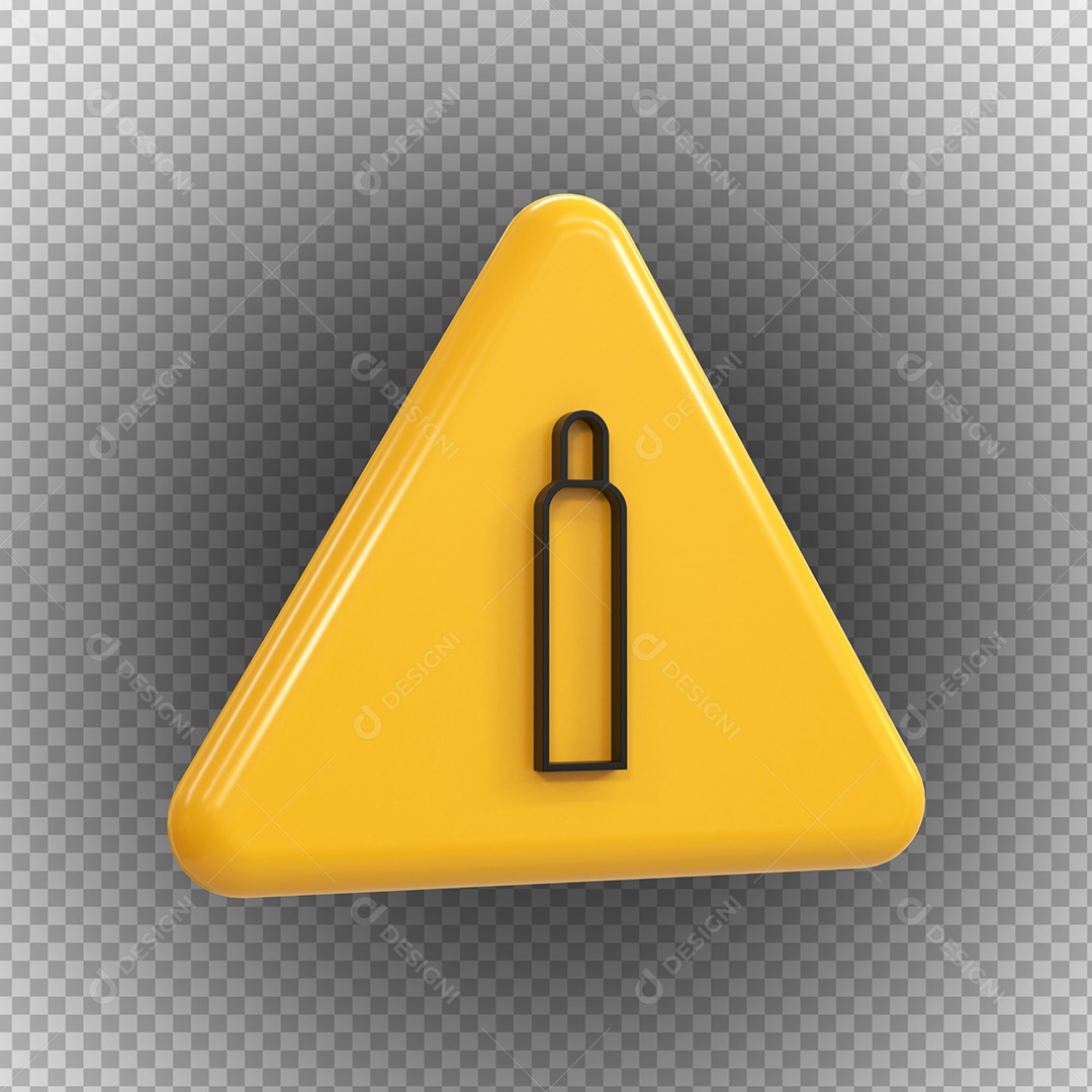 Sinal de garrafa de gás de perigo de alta tensão Elemento 3D PSD