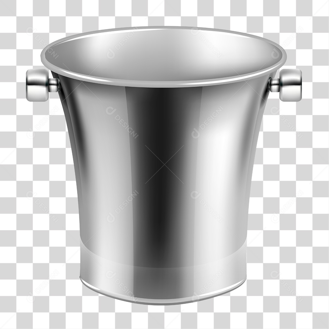 Balde de Alumínio PNG Transparente