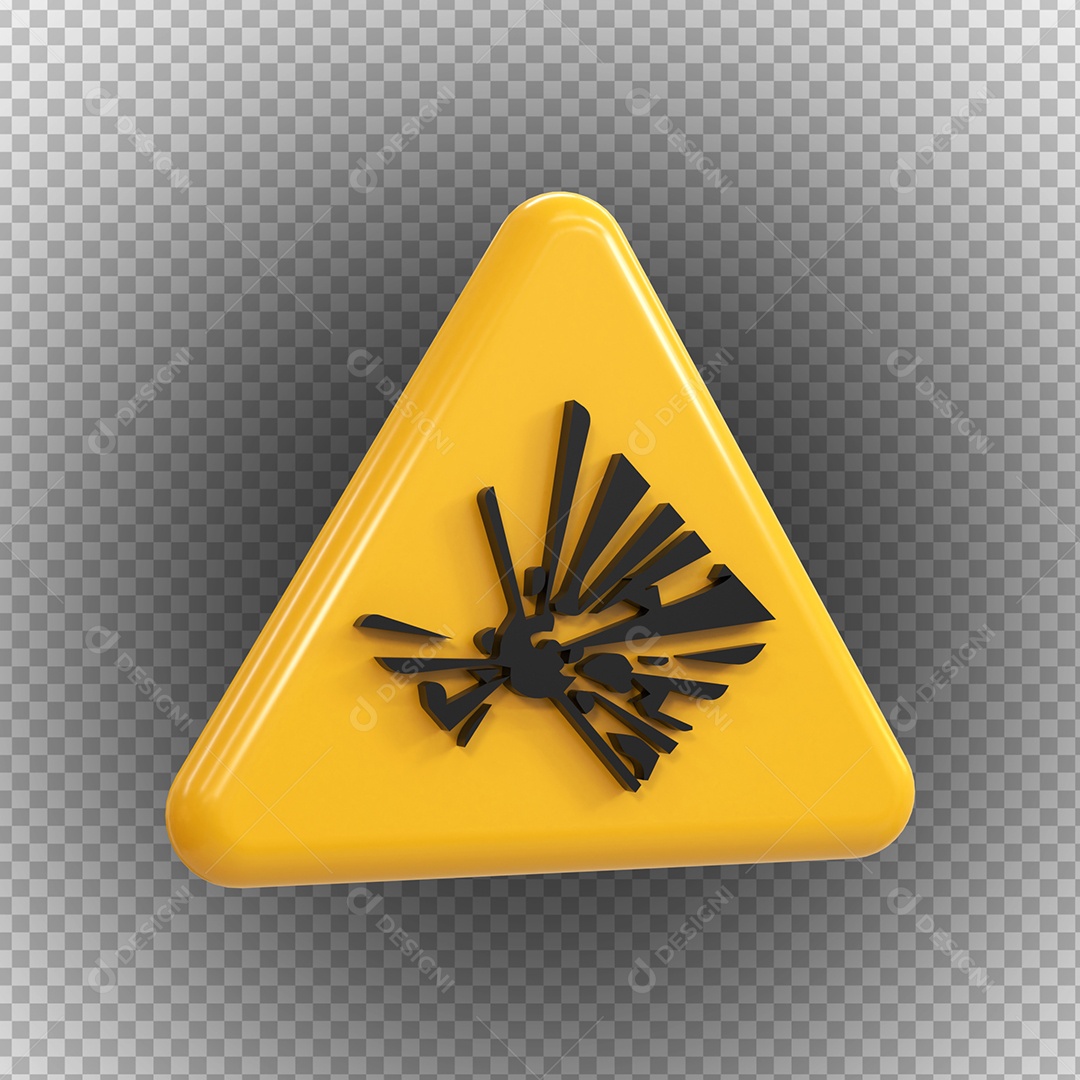 Sinal de risco de explosão perigo de alta tensão Elemento 3D PSD