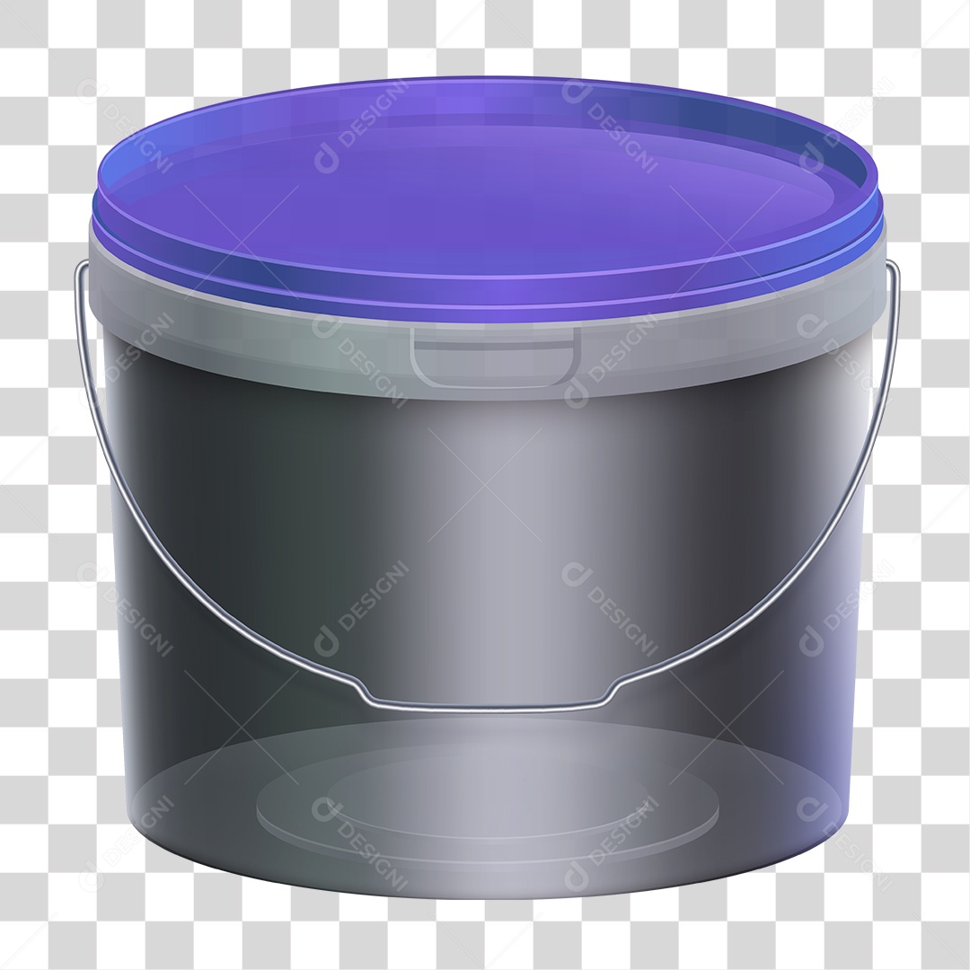Balde com Alça e Tampa PNG Transparente