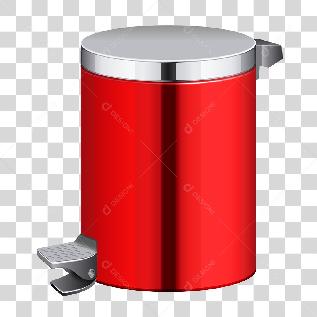 Lixeira de Alumínio Vermelha PNG Transparente