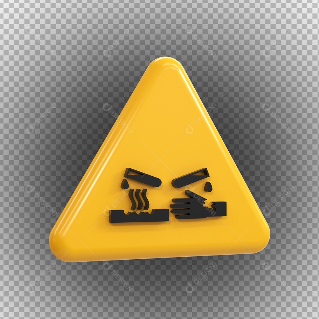 Sinal corrosivos de perigo de alta tensão Elemento 3D PSD