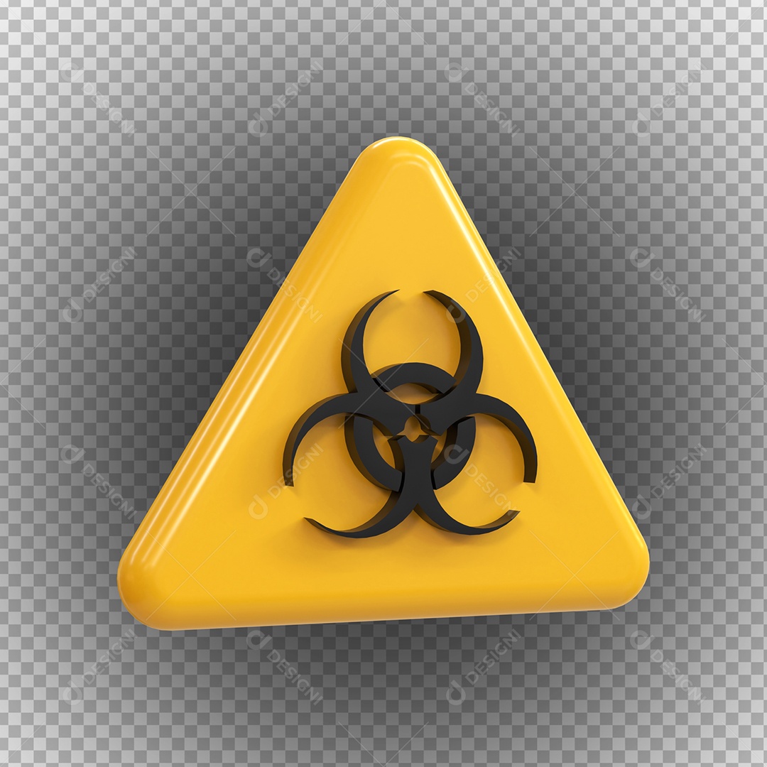 Sinal de risco biológico de perigo de alta tensão Elemento 3D PSD