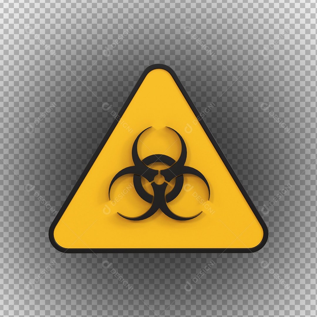 Sinal de risco biológico de perigo de alta tensão Elemento 3D PSD