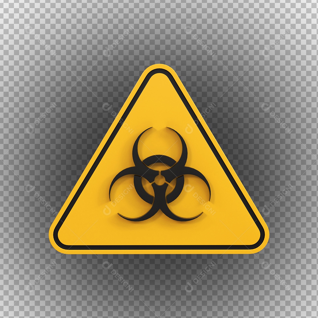 Sinal de risco biológico de perigo de alta tensão Elemento 3D PSD
