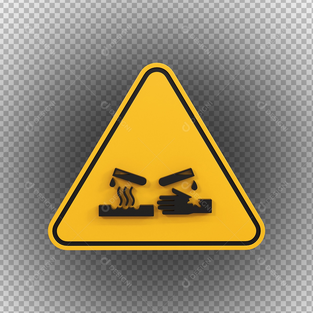 Sinal corrosivos de perigo de alta tensão Elemento 3D PSD