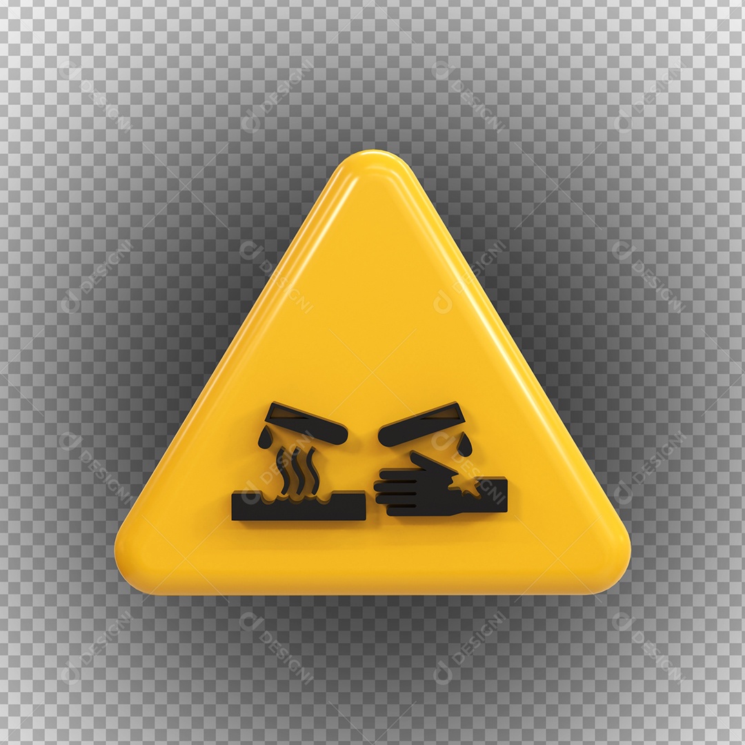 Sinal corrosivos de perigo de alta tensão Elemento 3D PSD