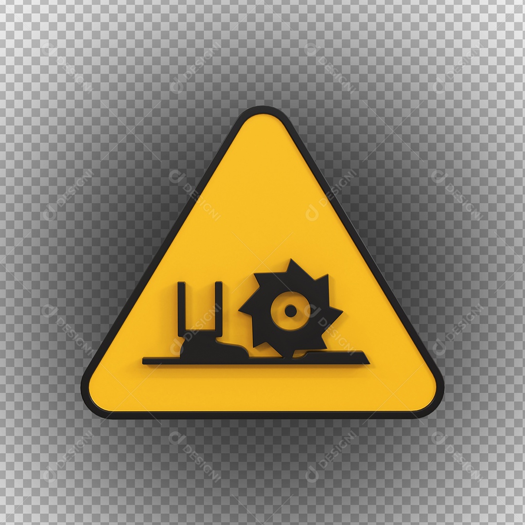 Sinal de corte de perigo de alta tensão Elemento 3D PSD