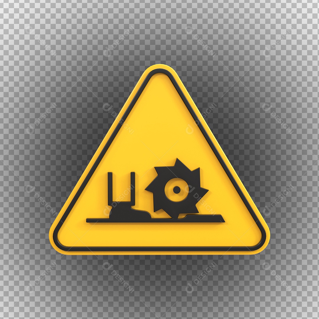 Sinal de corte de perigo de alta tensão Elemento 3D PSD