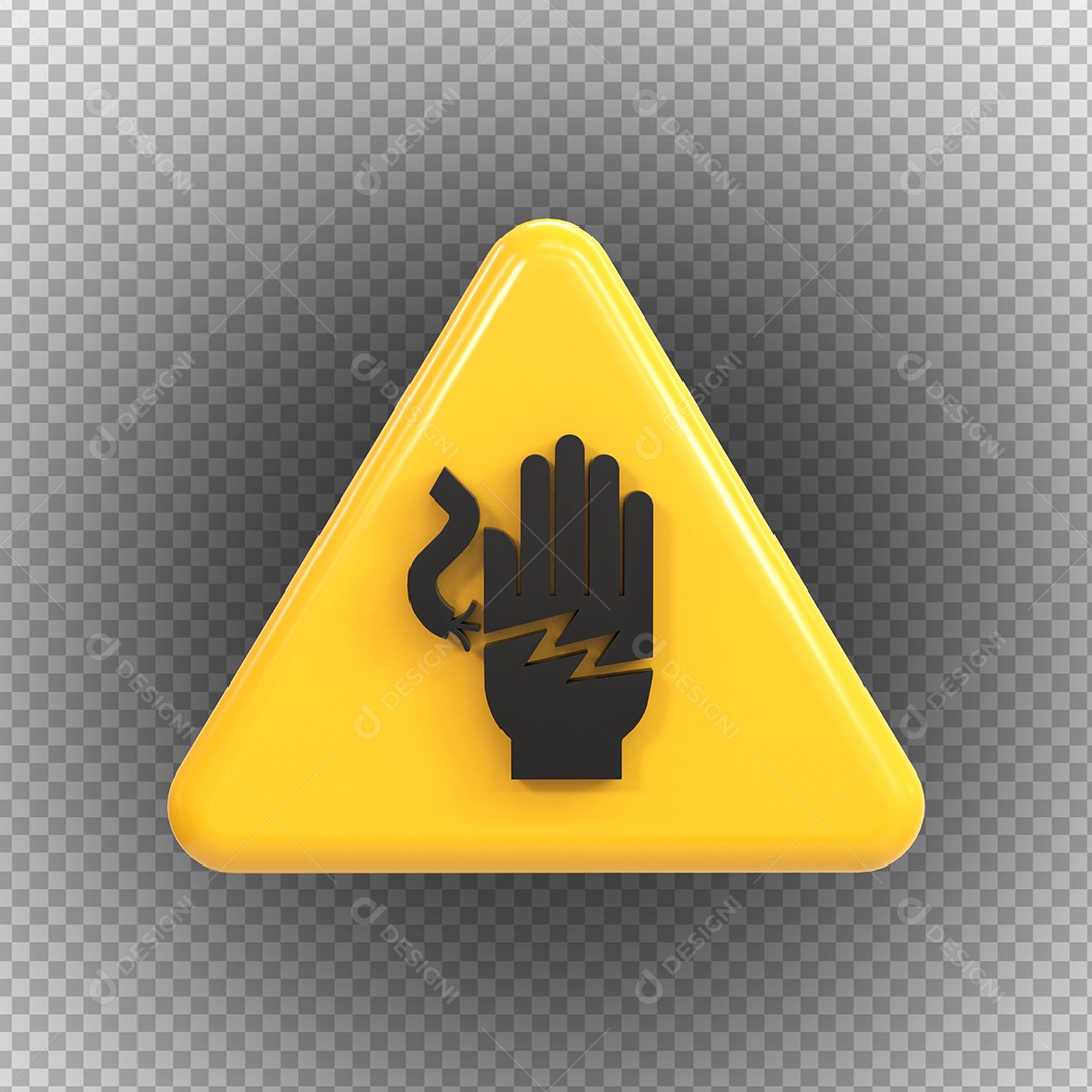 Sinal de eletricidade perigo de alta tensão Elemento 3D PSD