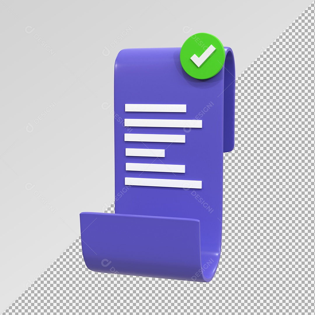 Recibo de transação de pagamento online Ilustração 3D PSD