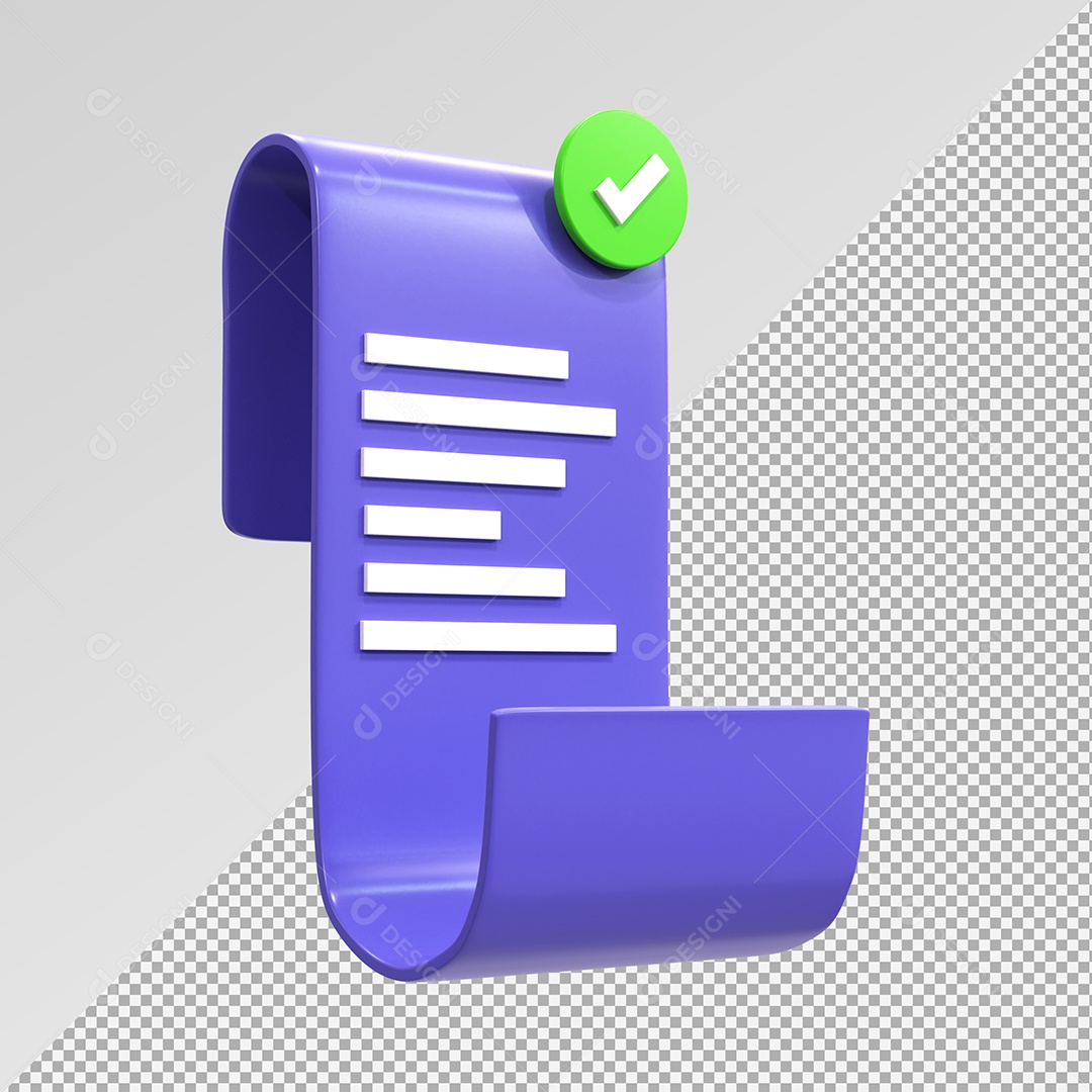 Recibo de transação de pagamento online Ilustração 3D PSD