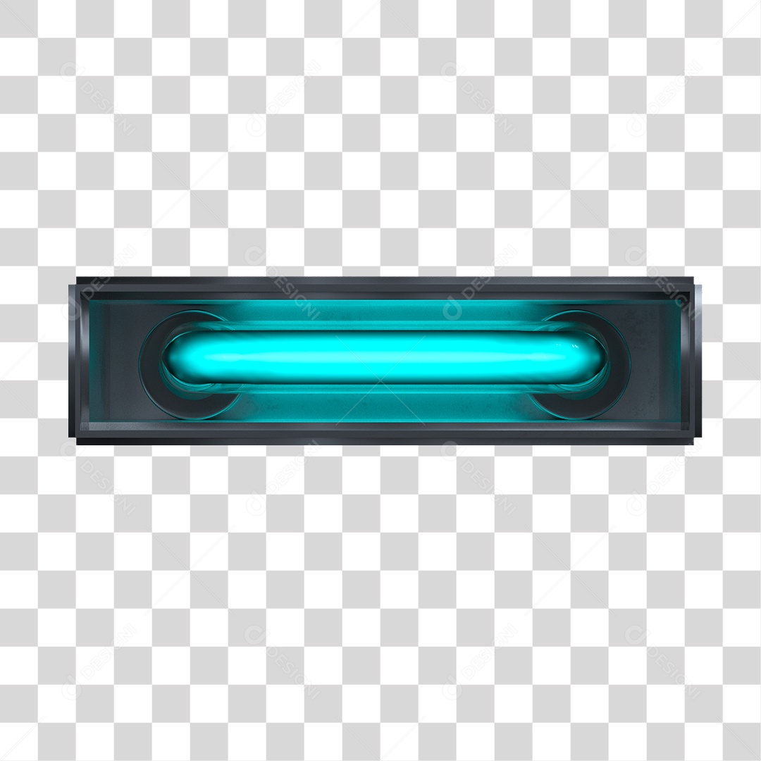 Elemento 3D Ícone Menos - Neon Azul PNG Transparente
