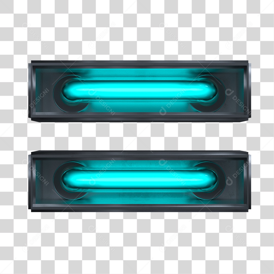 Elemento 3D Ícone Igual = Azul PNG Transparente