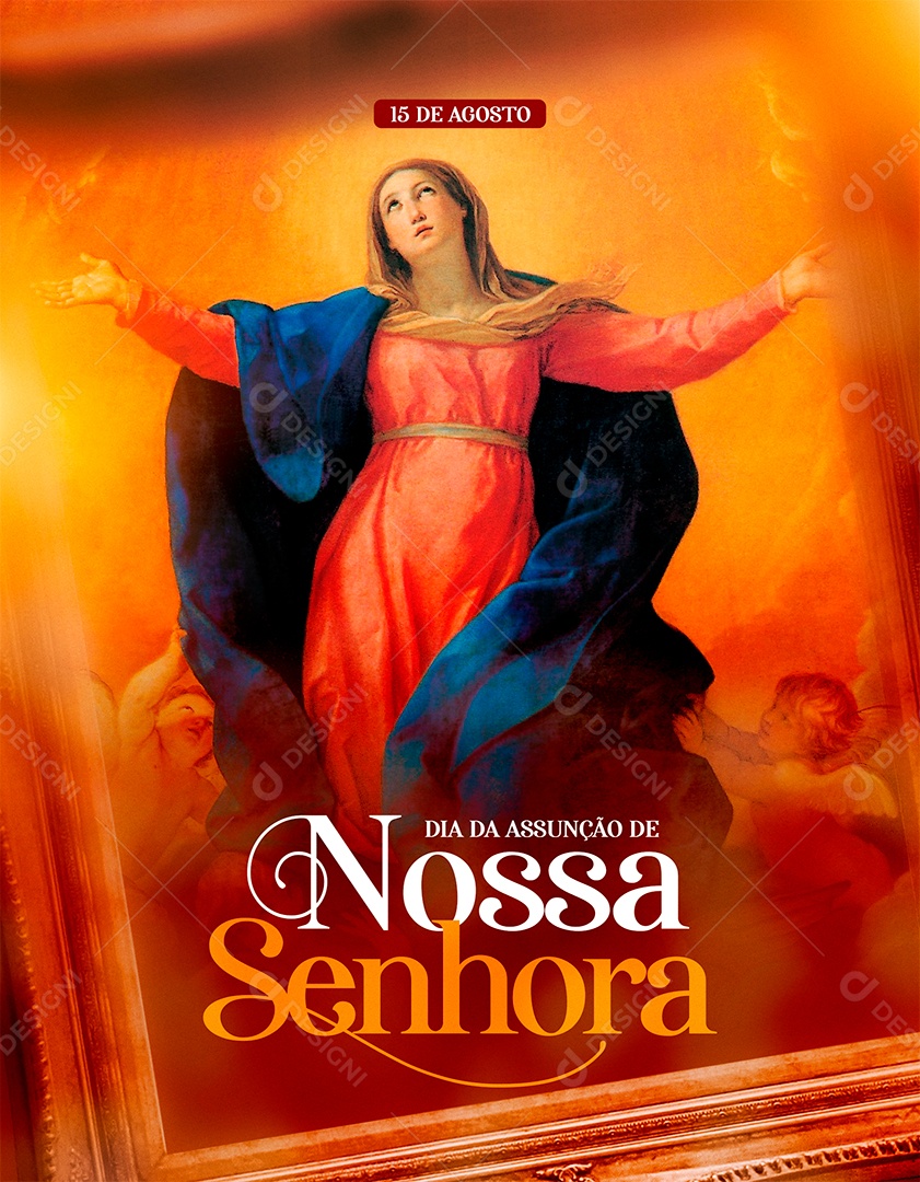 Dia da Nossa Senhora De Assunção 15 de agosto Social Media PSD Editável