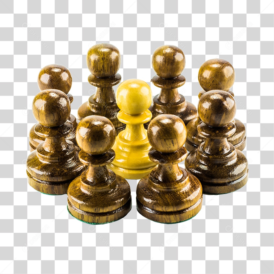 Objeto 3D Peças de Xadrez Para Composição PNG Transparente