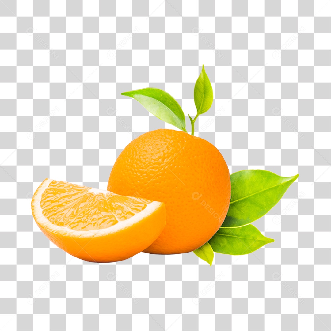 Elemento 3D Laranja Fatiada Para Composição PNG Transparente