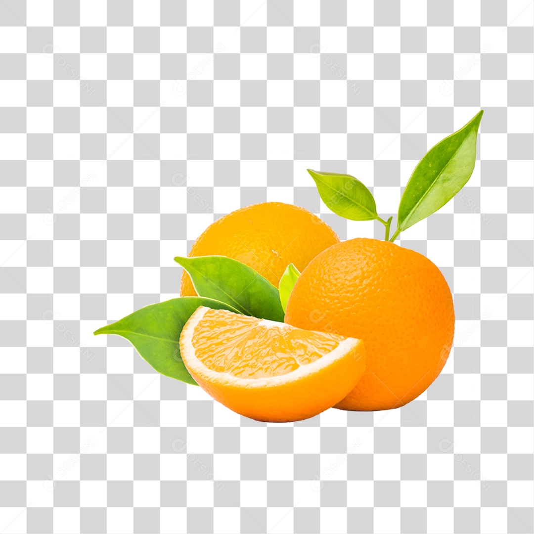 Elemento 3D Laranja Fatiada Para Composição PNG Transparente