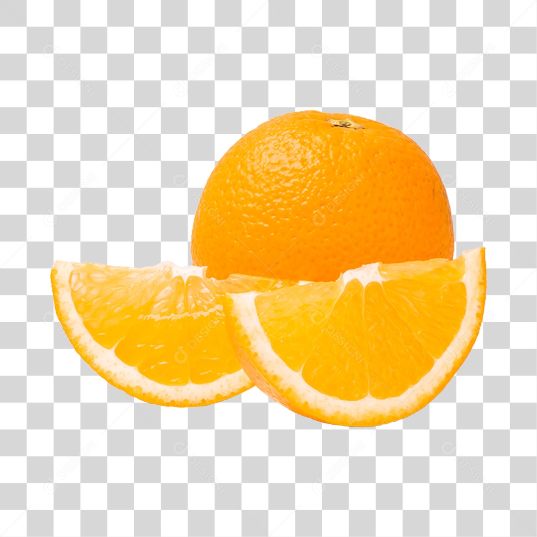 Elemento 3D Laranja Fatiada Para Composição PNG Transparente