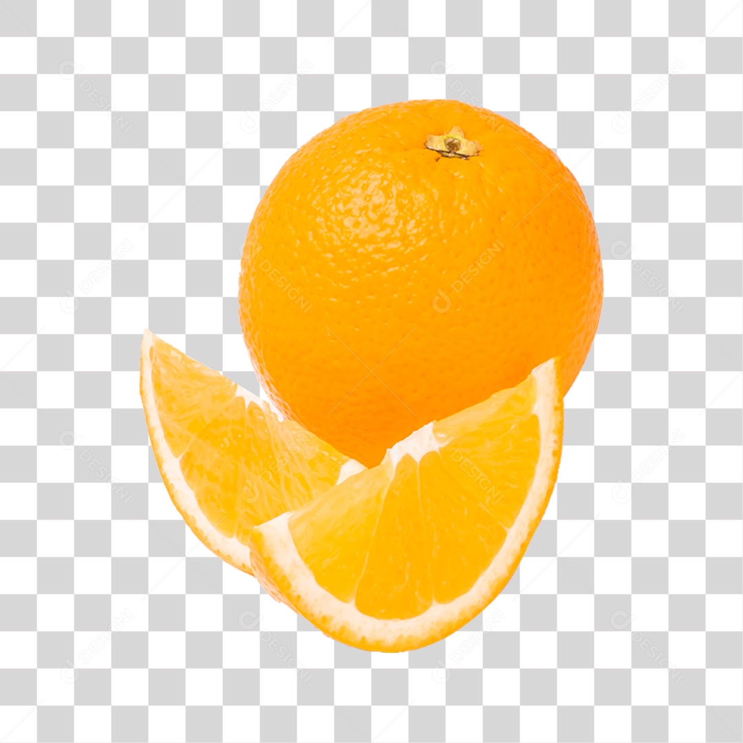 Elemento 3D Laranja Fatiada Para Composição PNG Transparente