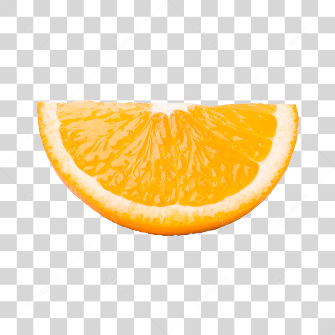 Elemento 3D Laranja Fatiada Para Composição PNG Transparente