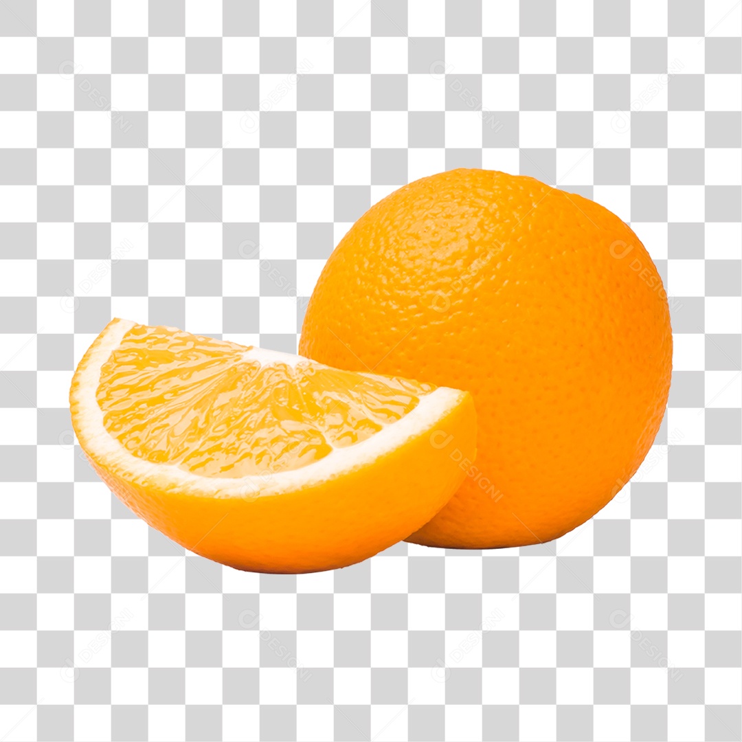 Elemento 3D Laranja Fatiada Para Composição PNG Transparente