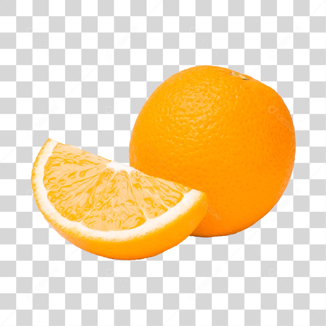 Elemento 3D Laranja Fatiada Para Composição PNG Transparente