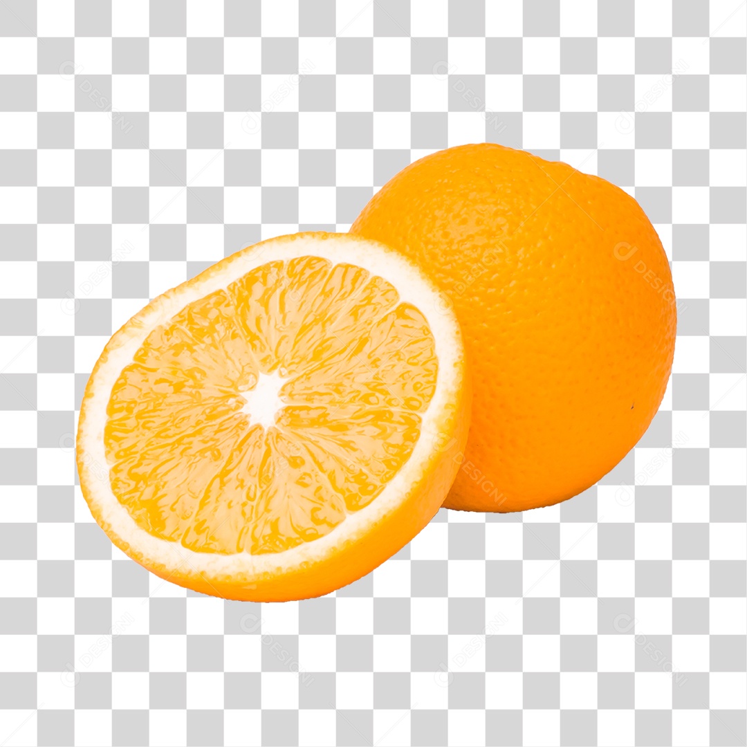 Elemento 3D Laranja Fatiada Para Composição PNG Transparente