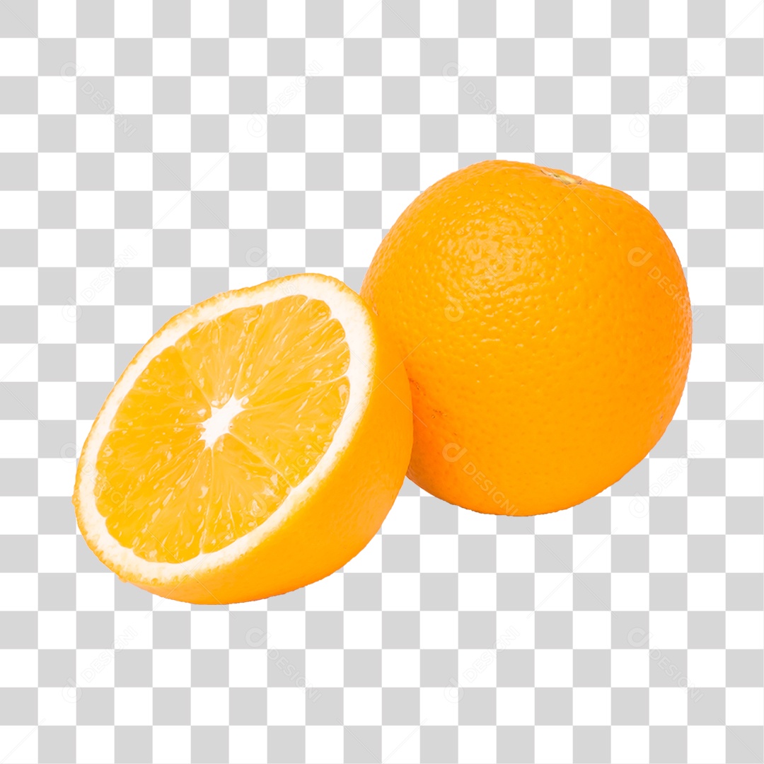 Elemento 3D Laranja Fatiada Para Composição PNG Transparente