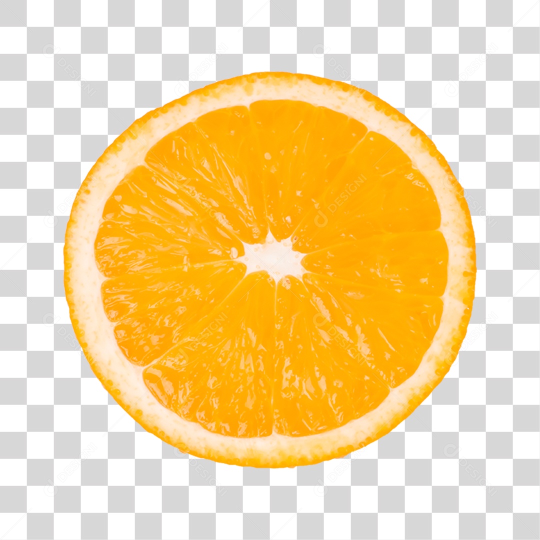 Elemento 3D Laranja Fatiada Para Composição PNG Transparente