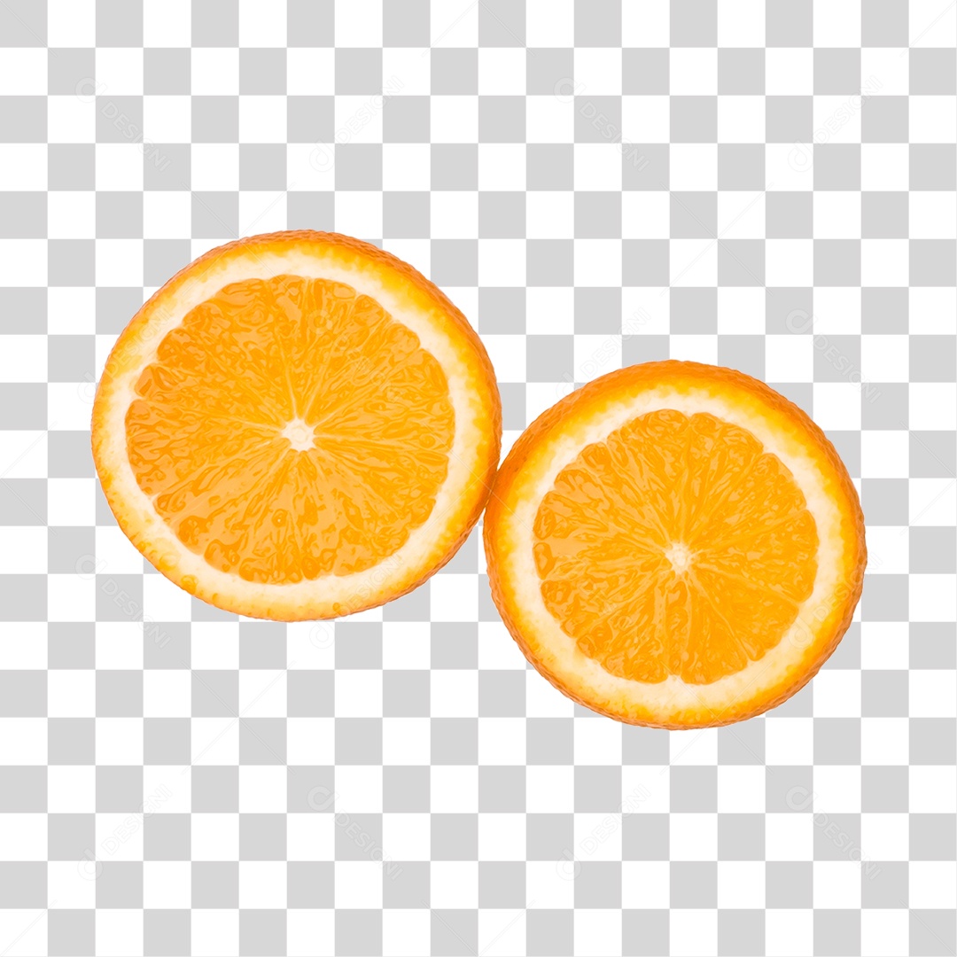 Elemento 3D Laranja Fatiada Para Composição PNG Transparente