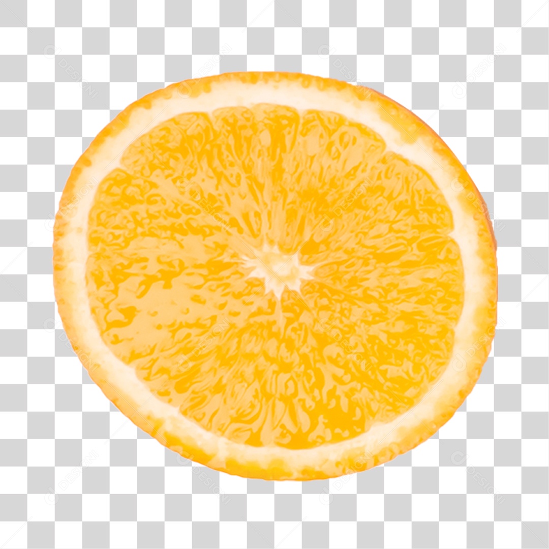 Elemento 3D Laranja Fatiada Para Composição PNG Transparente