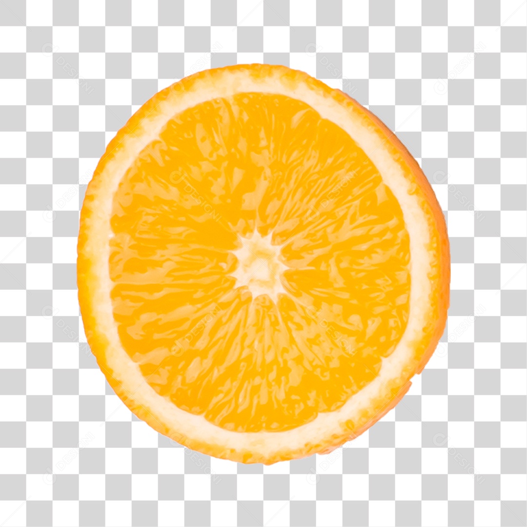 Elemento 3D Laranja Fatiada Para Composição PNG Transparente