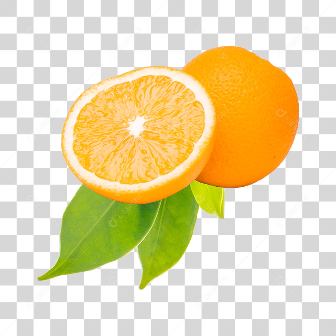 Elemento 3D Laranja Fatiada Para Composição PNG Transparente