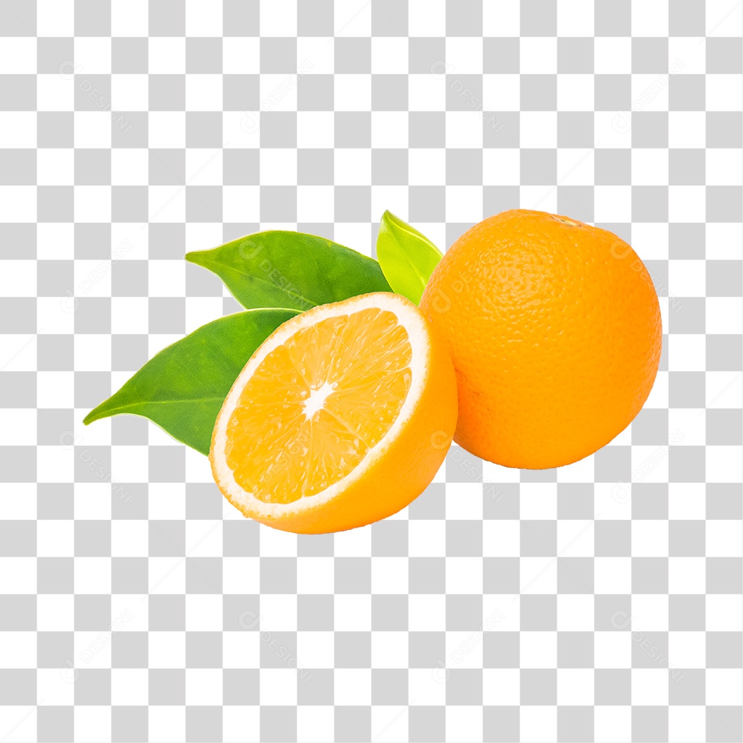 Elemento 3D Laranja Fatiada Para Composição PNG Transparente