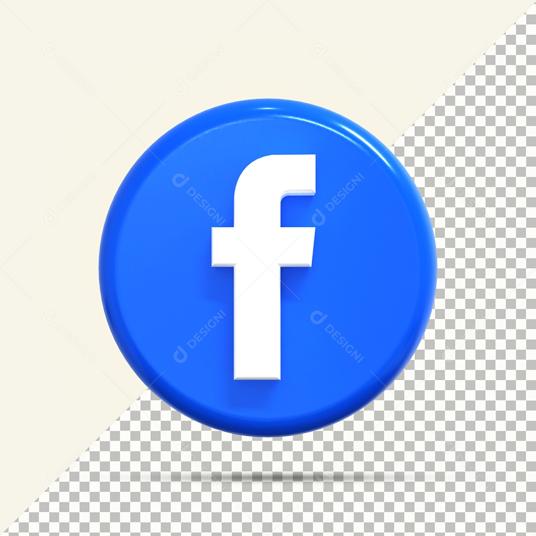 Ícone 3D Facebook Para Composição PSD