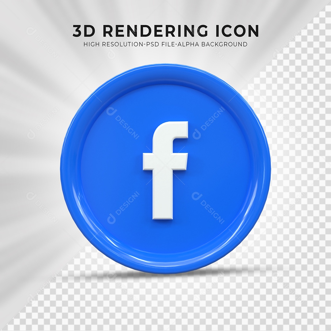 Facebook Ícone 3D Para Composição PSD