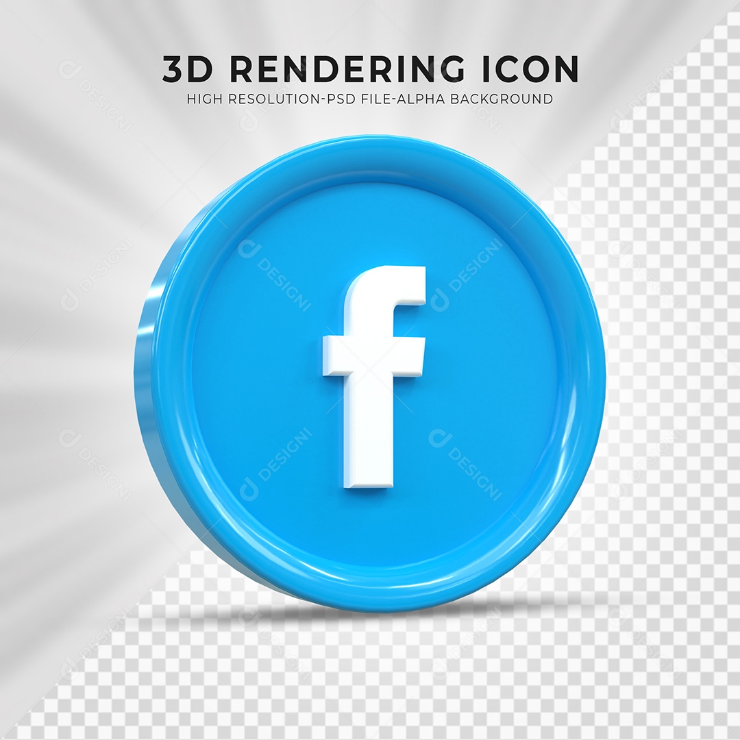 Ícone 3D Facebook Para Composição PSD