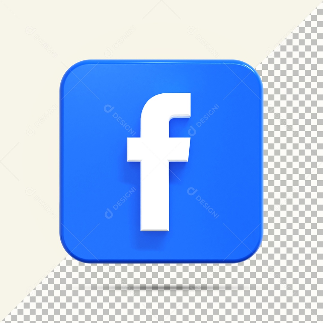 Elemento 3D Facebook Para Composição PSD