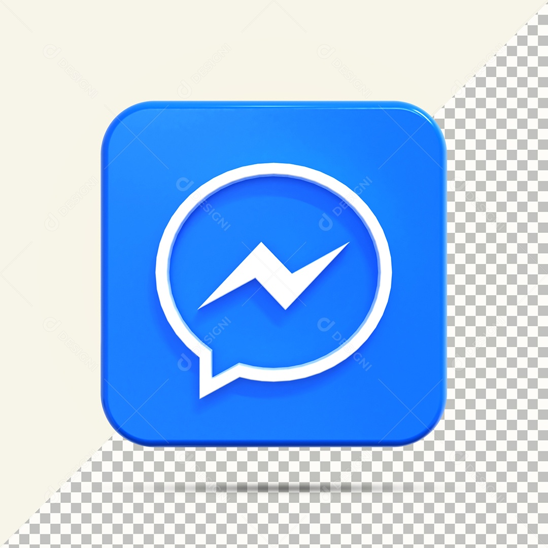 Elemento 3D Messenger Para Composição PSD