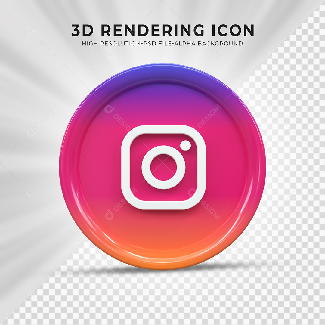 Ícone 3D Instagram Para Composição PSD