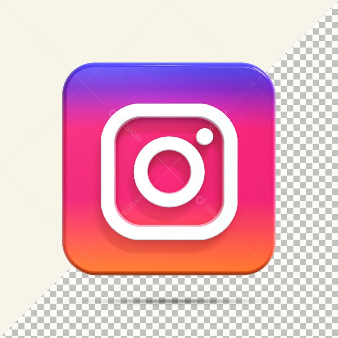 Elemento 3D Instagram Para Composição PSD